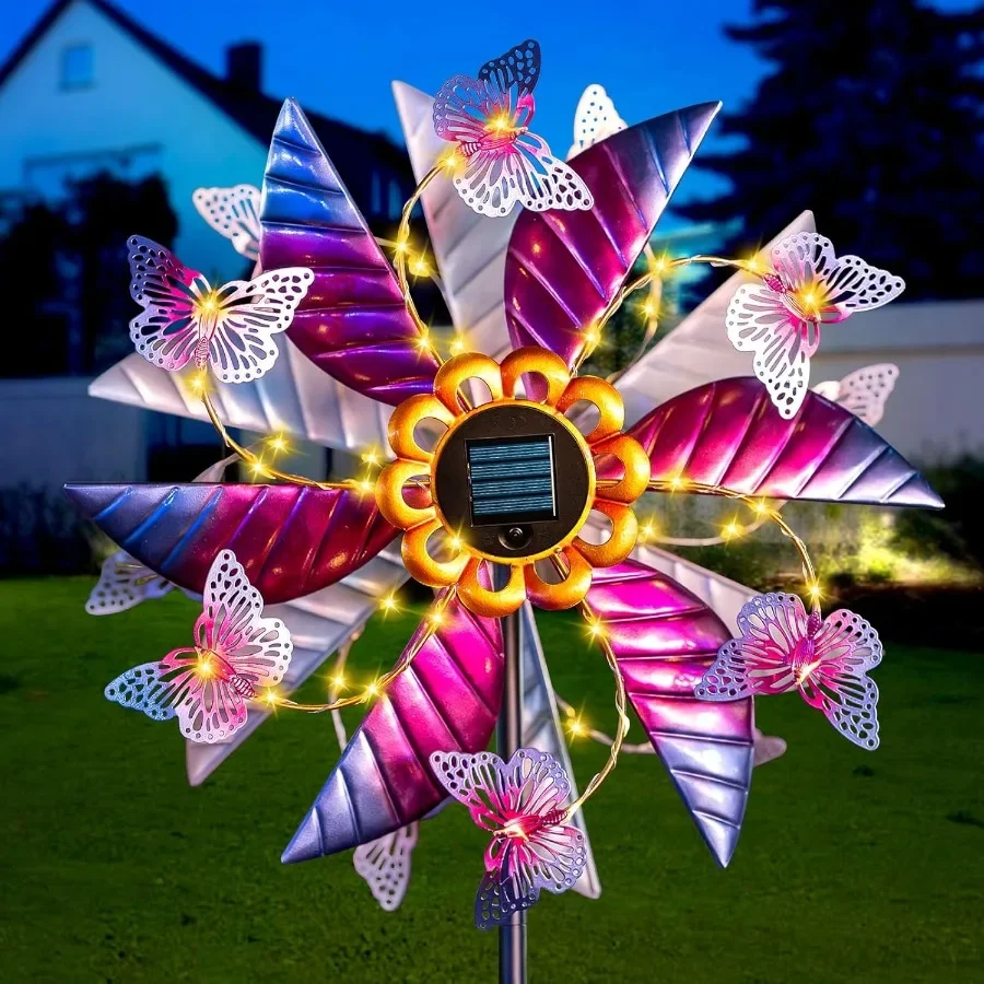 

Large Solar Wind Spinners for Yard and Garden - 360° Metal Large Wind Sculptures Outdoor Clearance Kinetic Windmills with Vine