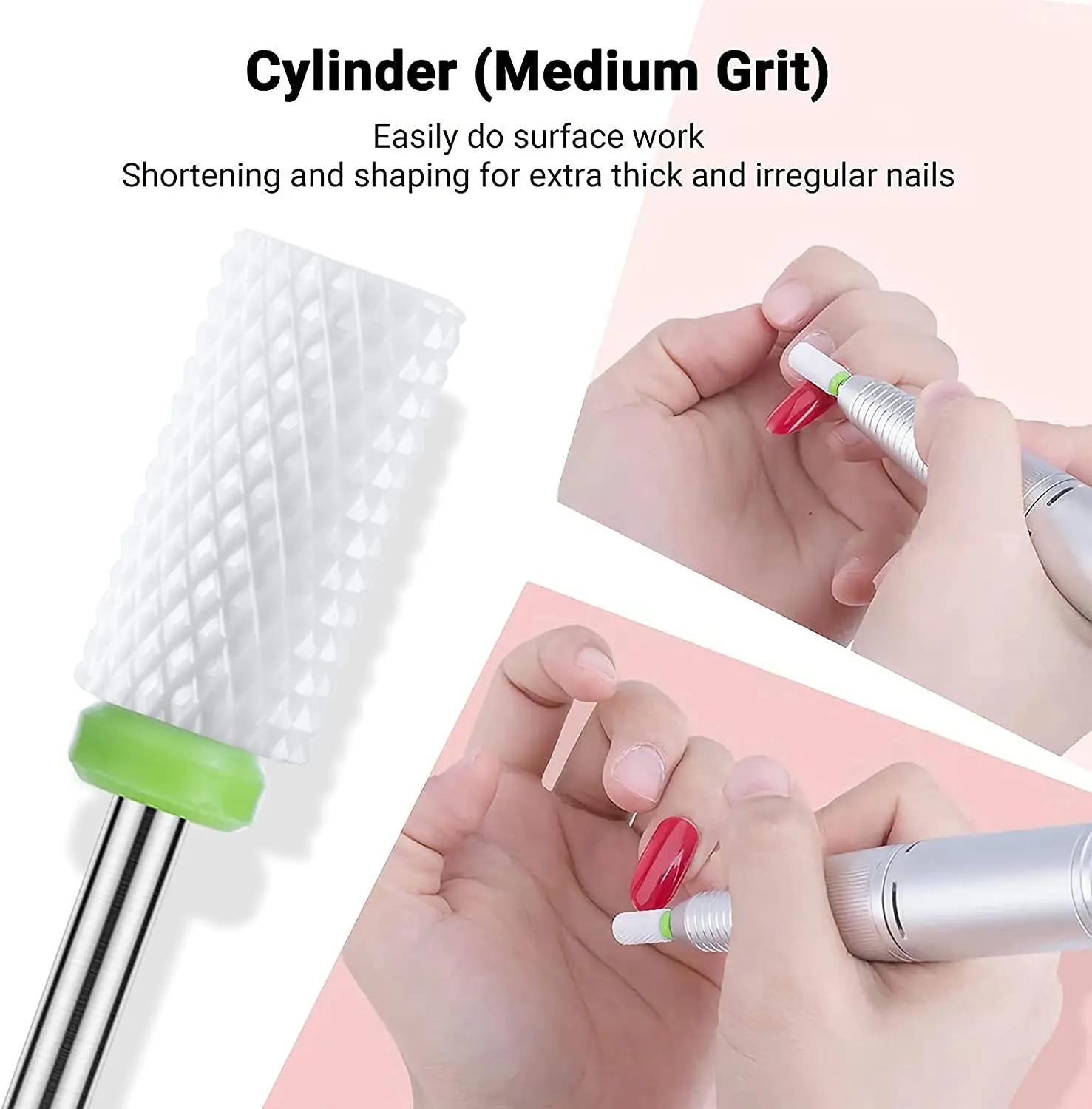 4-delige keramische frezen voor manicure, verwijder nagellak gel nagelriemen nagelboren pedicure gereedschap