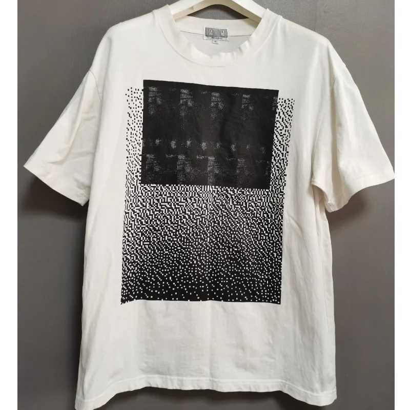 

Высококачественная белая футболка CAVEMPT, увеличенная футболка с принтом Pixel Point, ретро пара, футболка с короткими рукавами для мужчин и женщин, свободная футболка C.E