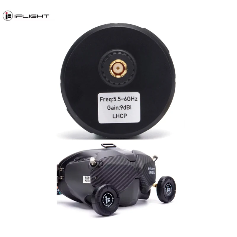 

IFlight Pigeon 5.8G Circular Polarization Directional 9dBi Gain FPV Patch Antenna RP-SMA LHCP RHCP with 2PCS 45 Degree Adapter
