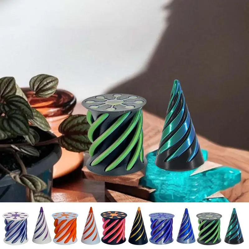 Impossible Cone Sensory Fidgets Toys Stress Relief Toy The Impossible Cone 3D Printed Pyramid Passthrough Sculpture For Desktop