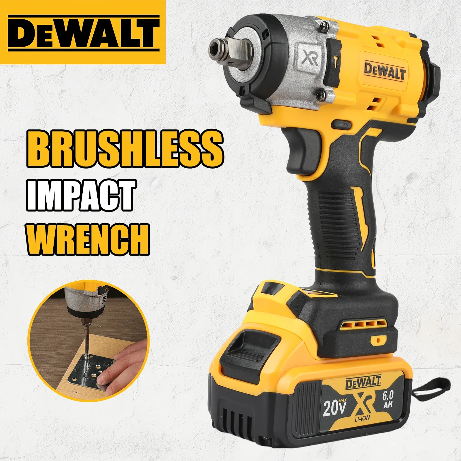 Dewalt DCF922 Wireless Impact Wrench Rechargeable High Torque 205Nm(Reverse) 1/2
