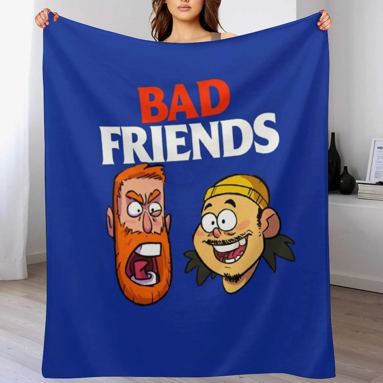 Bad Friends Podcast Merch T-ShirtBad Friends Podcast T-Shirt_by SneakerartShop_ Throw Blanket sofa bed Flannels Blankets