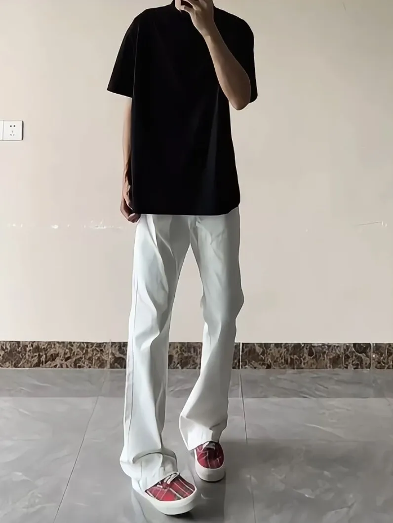 

Джинсы White Knife: Мужские летние джинсы в американском стиле High Street, зауженные, расклешенные, прямые, молодежные, модные, из денима