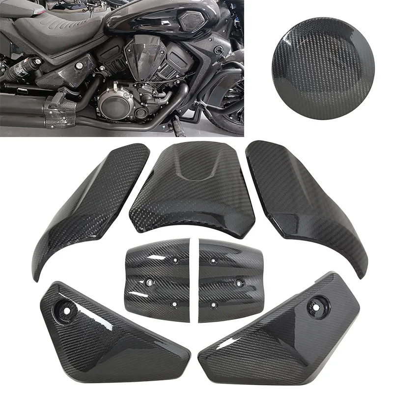 

Подходит для Benda Black Flag BD500: Декоративная накладка из карбона на выхлопную трубу и боковые части двигателя, защита от ожогов и царапин