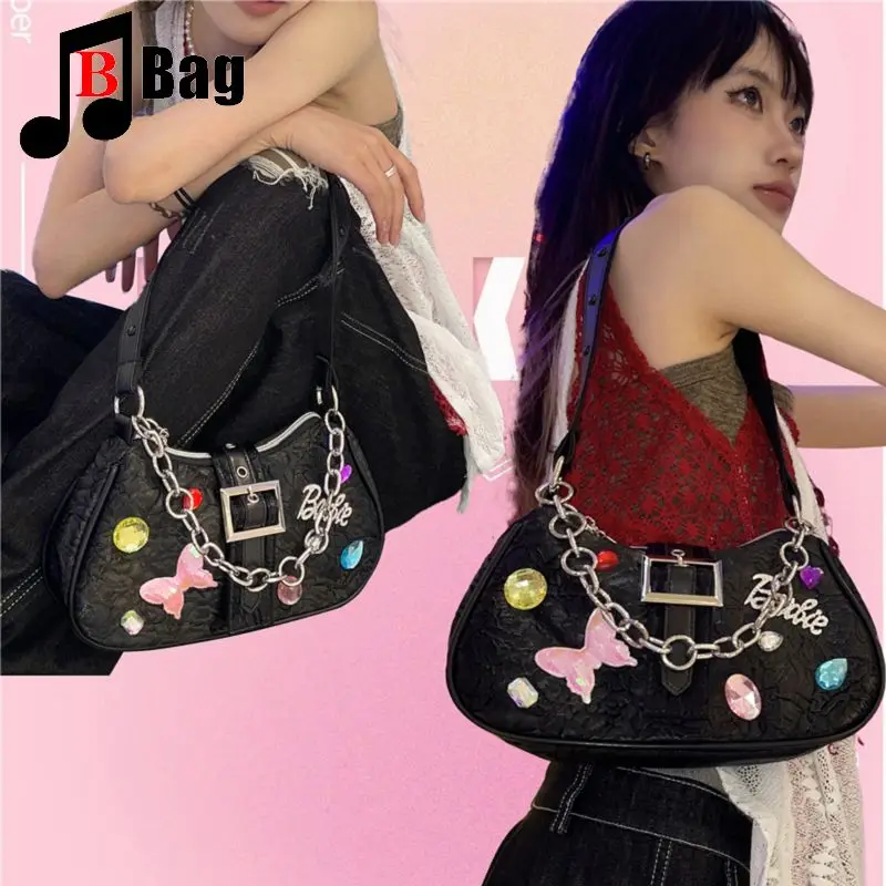 

Spice Girl Underarm Bag Women's Handbag Retro Casual Gothic Harajuku Fold Y2K One Shoulder Cross-body Sweet and Spicy Bag