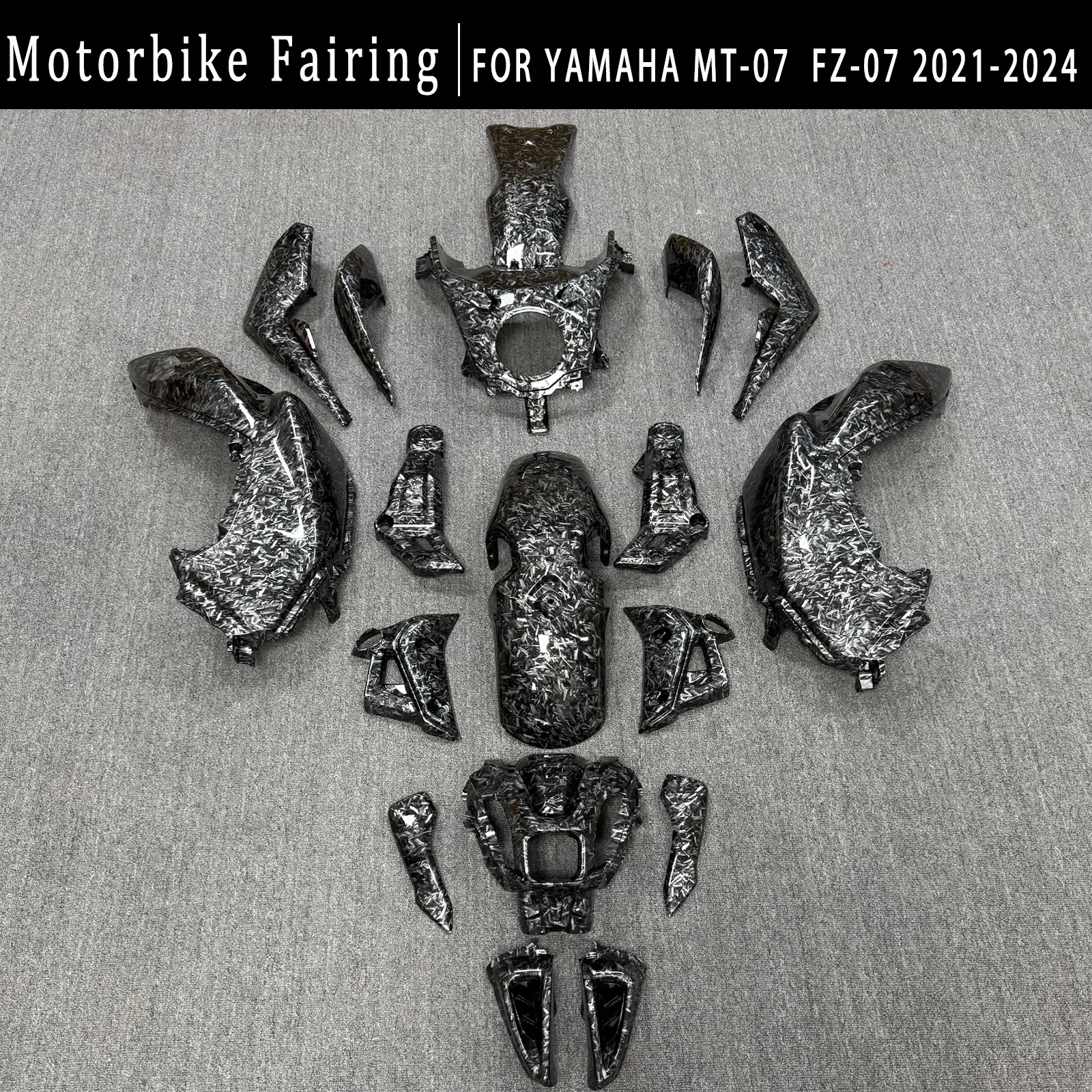 For YAMAHA MT07 FZ07 FZ-07 MT-07 2021 2022 2023  2024 Body Kit High-Quality ABS Injection-Molded Full Fairing Forged Color Gray