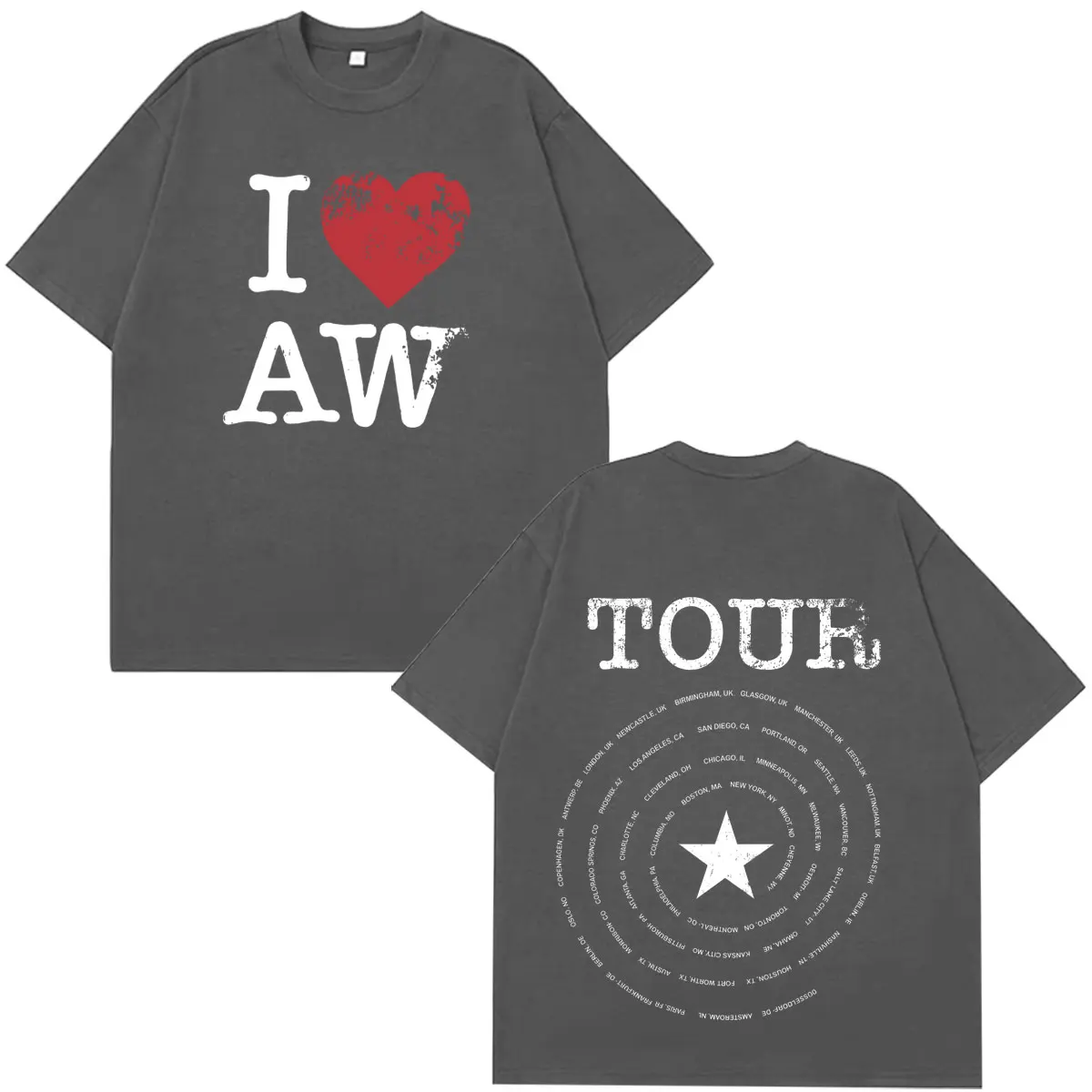 Alex Warren Tour 2026 Merch T-Shirts für Männer und Frauen, Modisches T-Shirt, Sommer, Kurzarm, Locker, Lässig, Hip-Hop T-Shirts, Streetwear – Detail 5