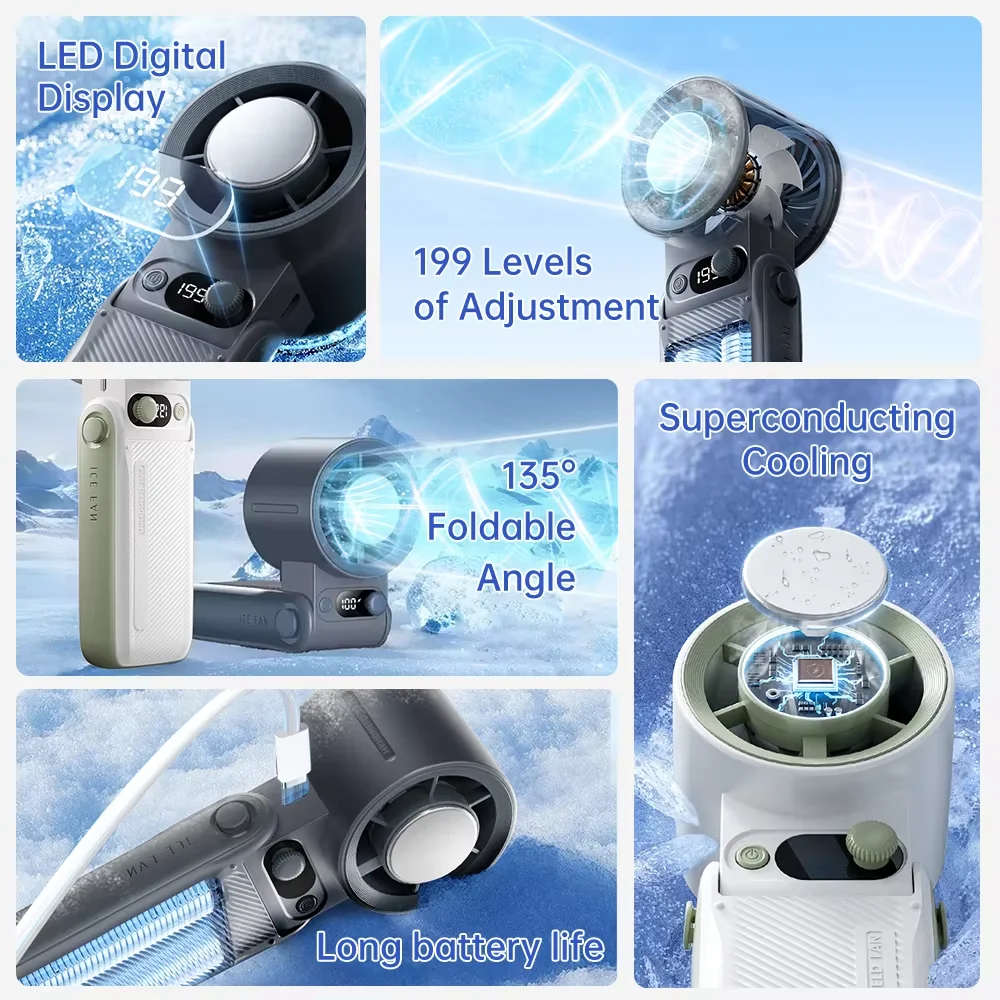 جديد المحمولة مروحة تربو محمولة الرياح القوية 199 والعتاد سرعة الرياح LED شاشة ديجيتال قابل للتعديل المحمولة المحمولة في الهواء الطلق