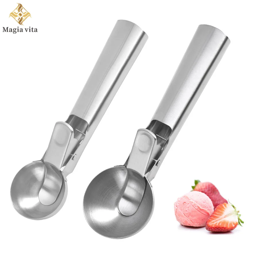 

Ice Cream Digger Scoop Stacks with Trigger Spoon Perfect For Fruit Ice Ball Maker Frozen Yogurt Sundae Tools Kitchen Accessories