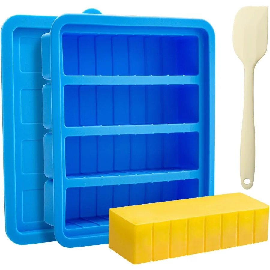 

Silicone Butter Mold with Lid and Spatula for Homemade Butter Making NonStick Baking Tray and Storage Container Suitable for Fr