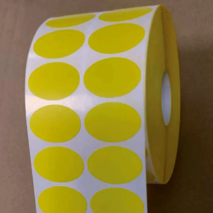 Oval Art paper 30 35 40 45 50 55 60 65 70 80 90 100mm Blank self-adhesive color coated paper label roll ribbon printer printing