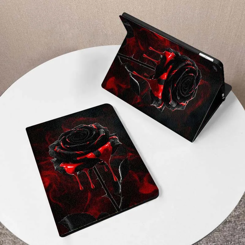 

Black Rose Popular For Samsung Galaxy Tab A7 A A8 A9 A11 S6 S11 10.1 10.4 10.5 Inch Lite PLus Tablet Case