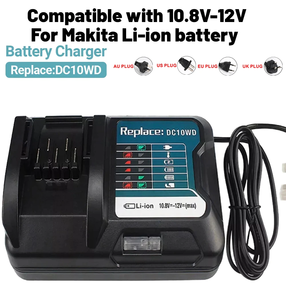 

1pc Battery Charger for Makita 10.8V 12V DC10WD BL1021B BL1041B BL1016 LED Light Charger New