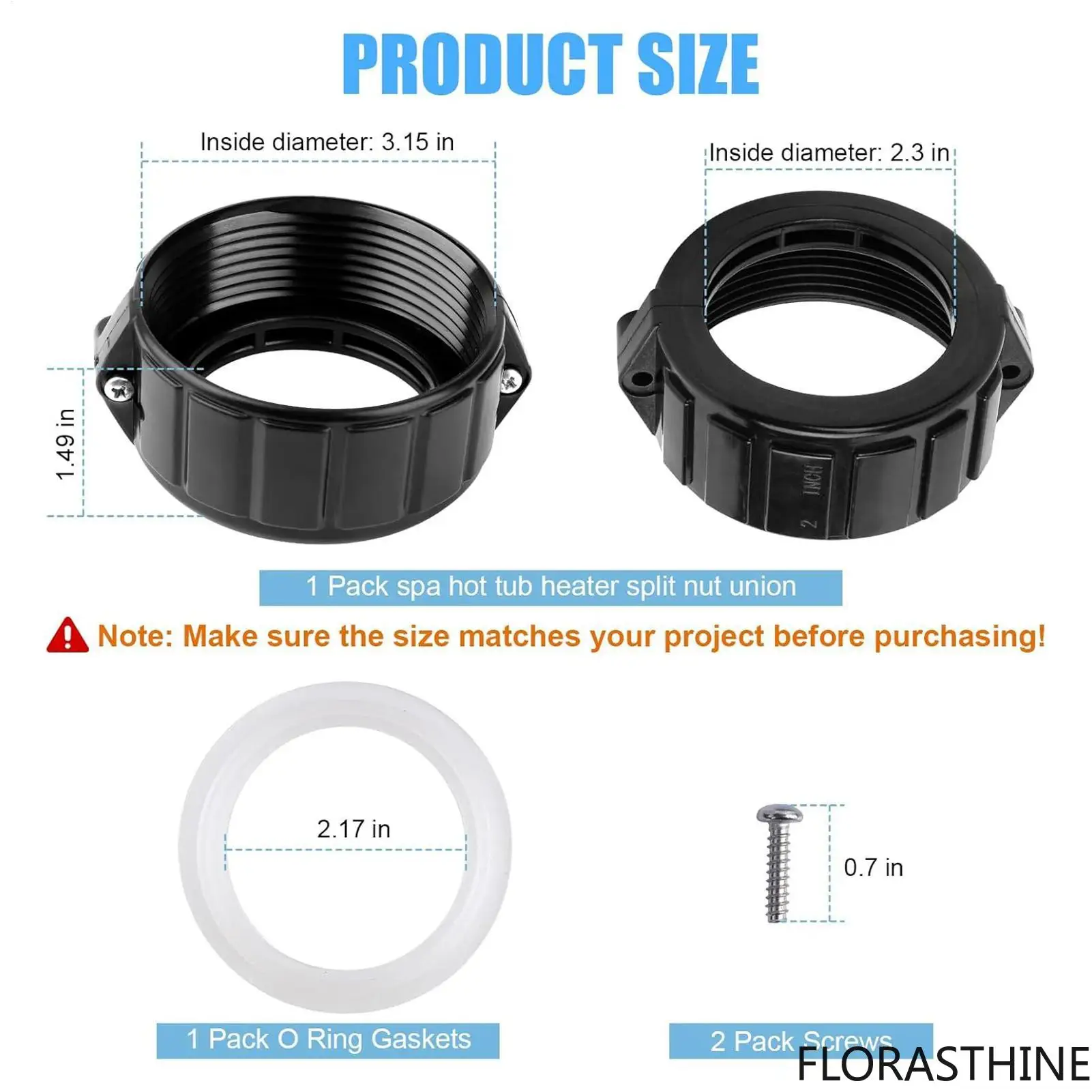 Spa Heater Split Nut 2 Inch Hot Tub Plumbing Parts Leakproof Parts Replacement for Water Leak Repair Homeowners Professionals