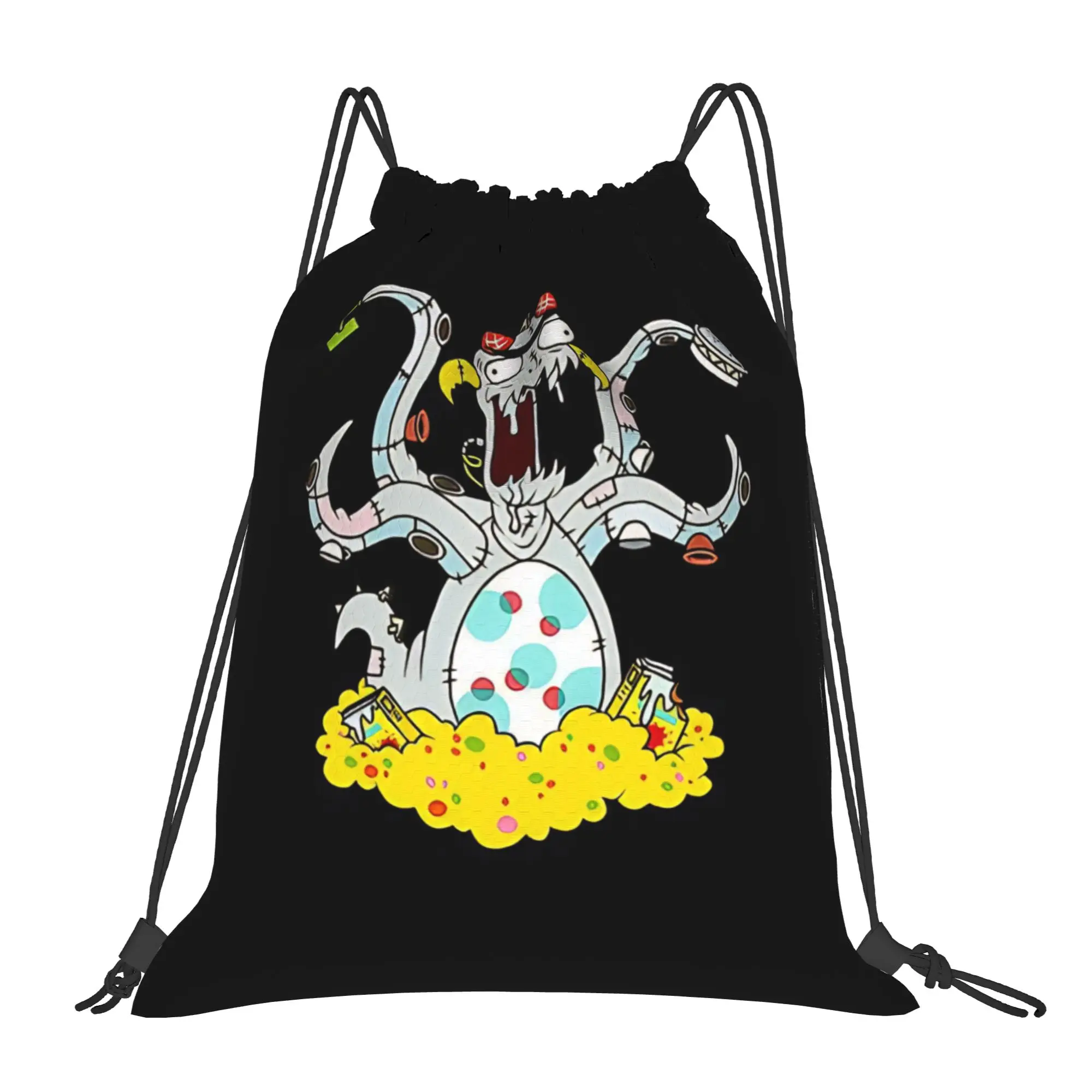 Ed  Edd  Eddy funky trio character  Portable Hiking Riding Gym Drawstring Storage Sporty Backpacks