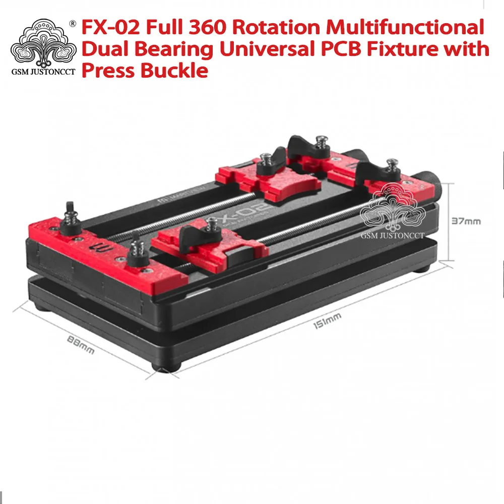 FX-02 Full 360° Rotation Multifunctional Dual Bearing Universal PCB Fixture with Press Buckle