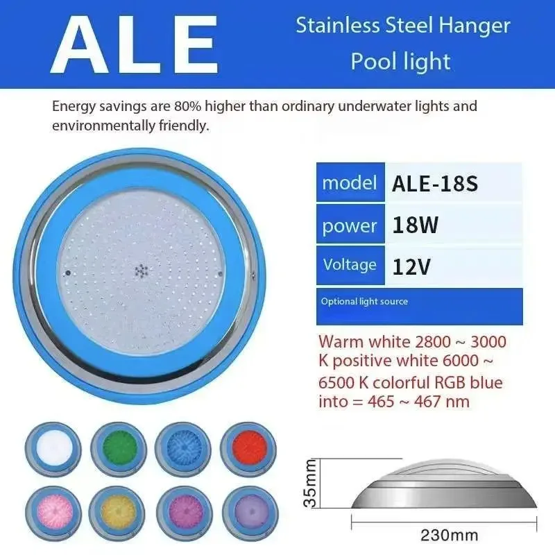 Outdoor Stainless Steel IP68 LED Underwater Light for Swimming Pool Decorations Pond Fountain LED Pool Pool Tools Accessories