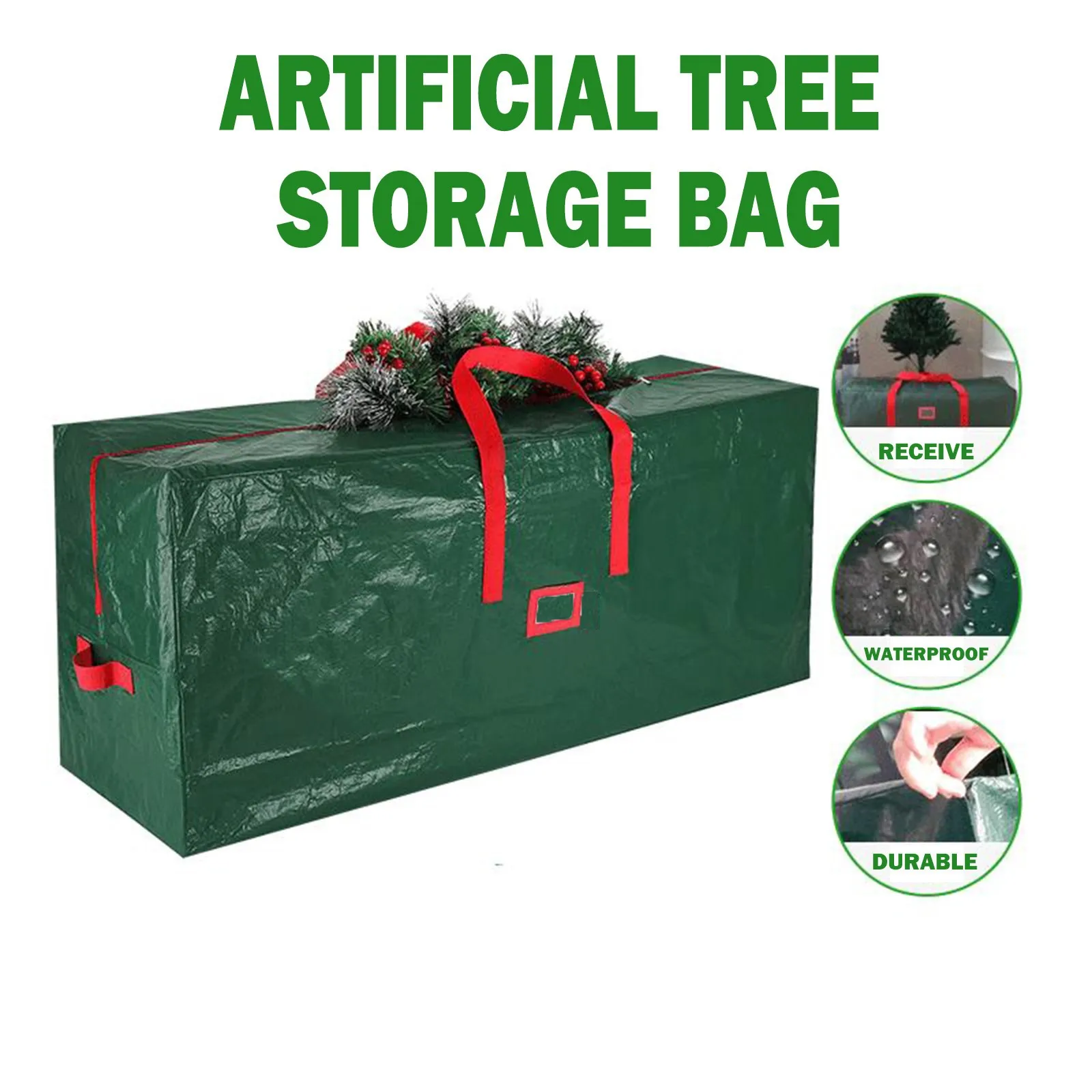 Foldable Christmas Tree Xmas Decoration Wreath Storage Bag Oxford Cloth Bag For Storing Christmas Utenciles Garland Home Storage