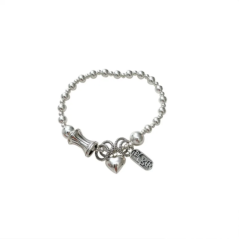 

S925 Sterling Silver New Generation I Chang'an Love and Peace Bracelet Women's Full Size Small Lucky and Gentle Style