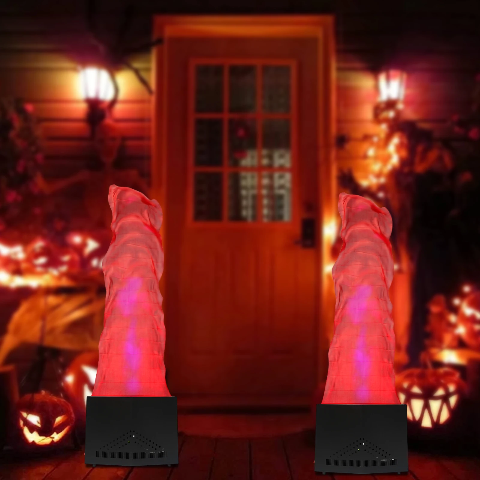 ハロウィン/クリスマス LED フェイクフレームランプ – 3D キャンプファイヤーライト、シルクフレームデザインで居心地の良い雰囲気を演出、寝室やパーティーに最適