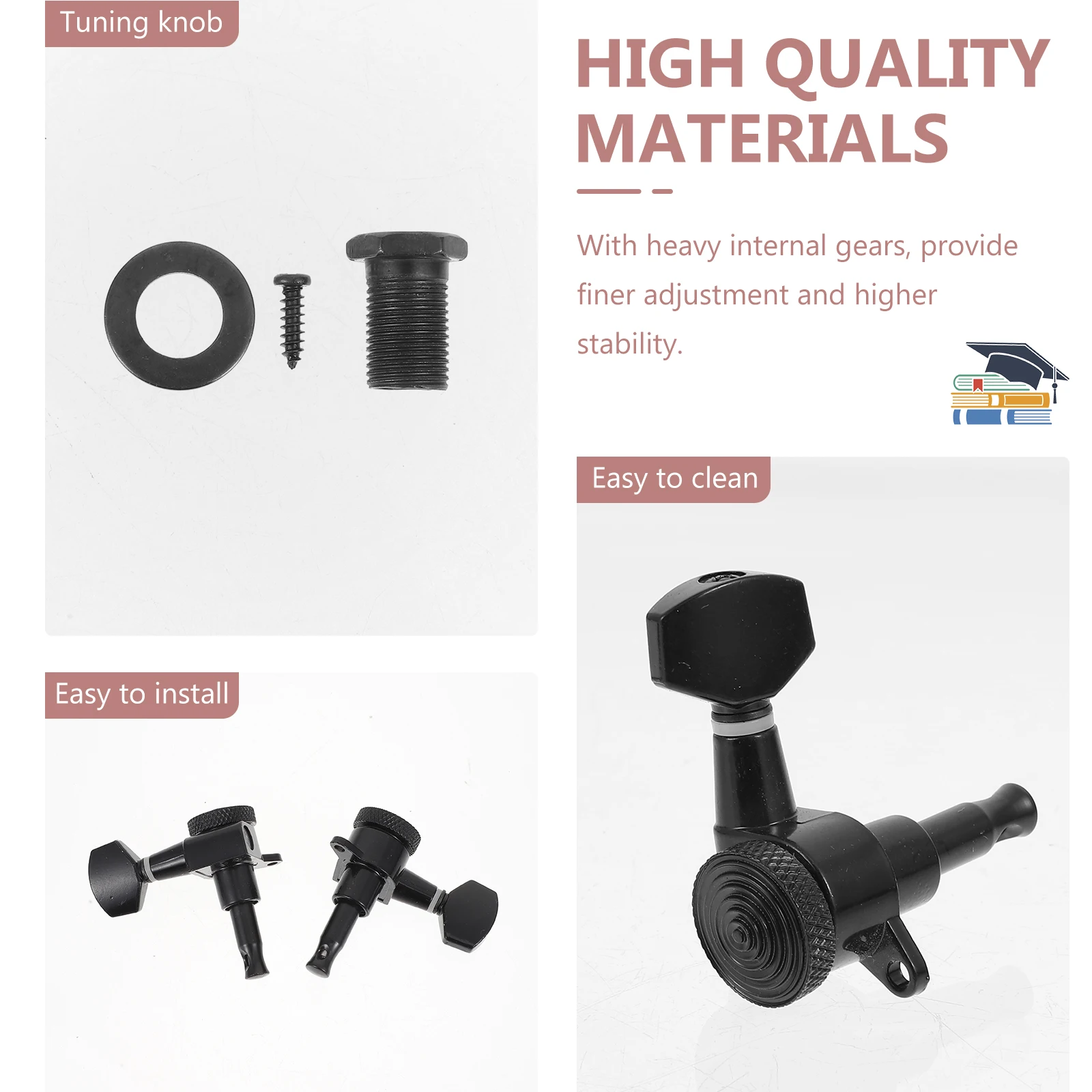 

Guitar Tuners Acoustic Tuning Fully Enclosed Accessories Durable Pegs Electronic Alloy Folk Semicircle