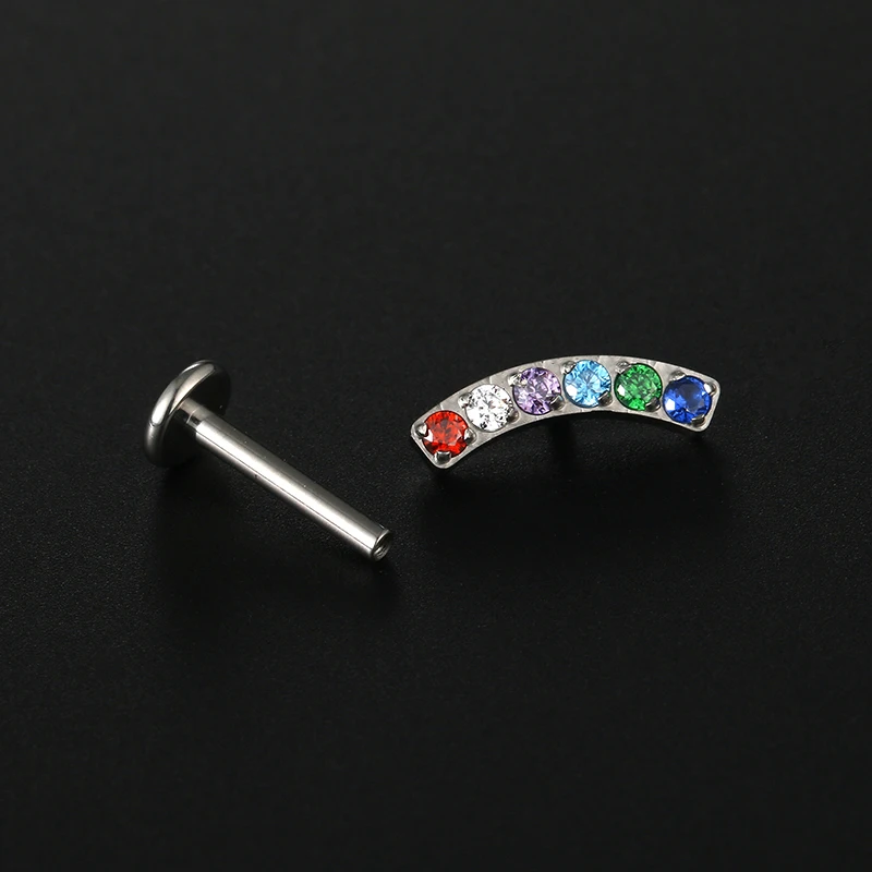 1 قطعة G23 16 جرام Labret مسمار الشفاه ميدوسا الدائري الأذن الغضروف اللولب الزنمة الفص كونشا ثقب القرط هيبوالرجينيك مجوهرات للجسم