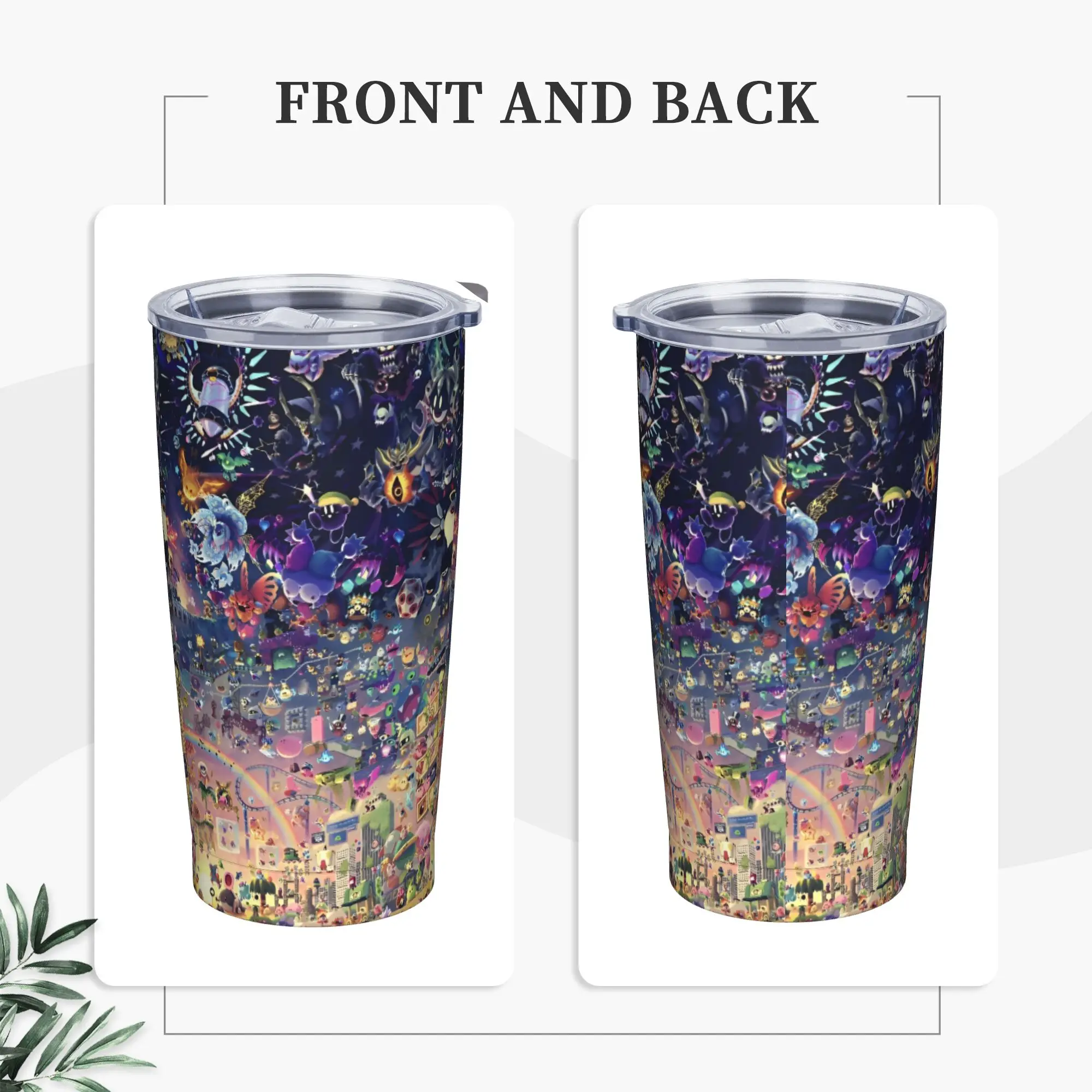 Cookie Run Kingdom Tumbler Vacuum Insulated Action Gacha Game Thermal Cup Vacuum Flask Travel Outdoor Mug Water Bottle, 20oz