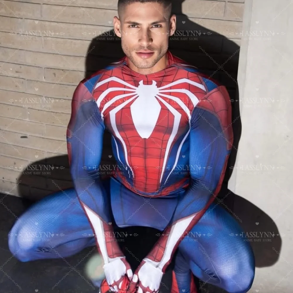 PS4 Spiderman Halloween Costume Spandex Body Suit for Men Anime Cosplay Superhero Movie Costumes Marvel Spider Man Cosplay