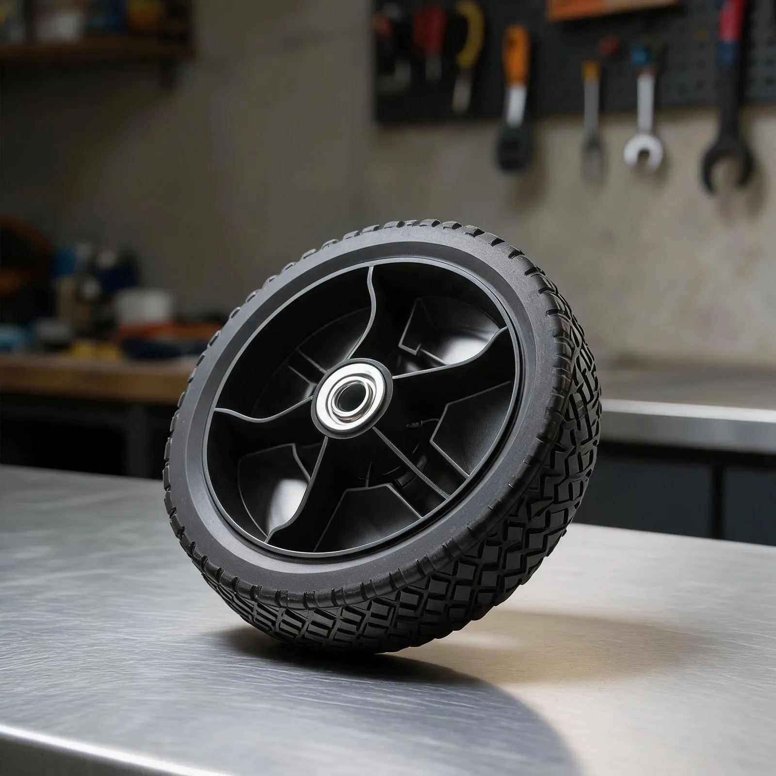 17cm Front 20cm Rear Lawn Mower Replacement Wheels Set for Grass Cutting Machines Compatible with Multiple Models