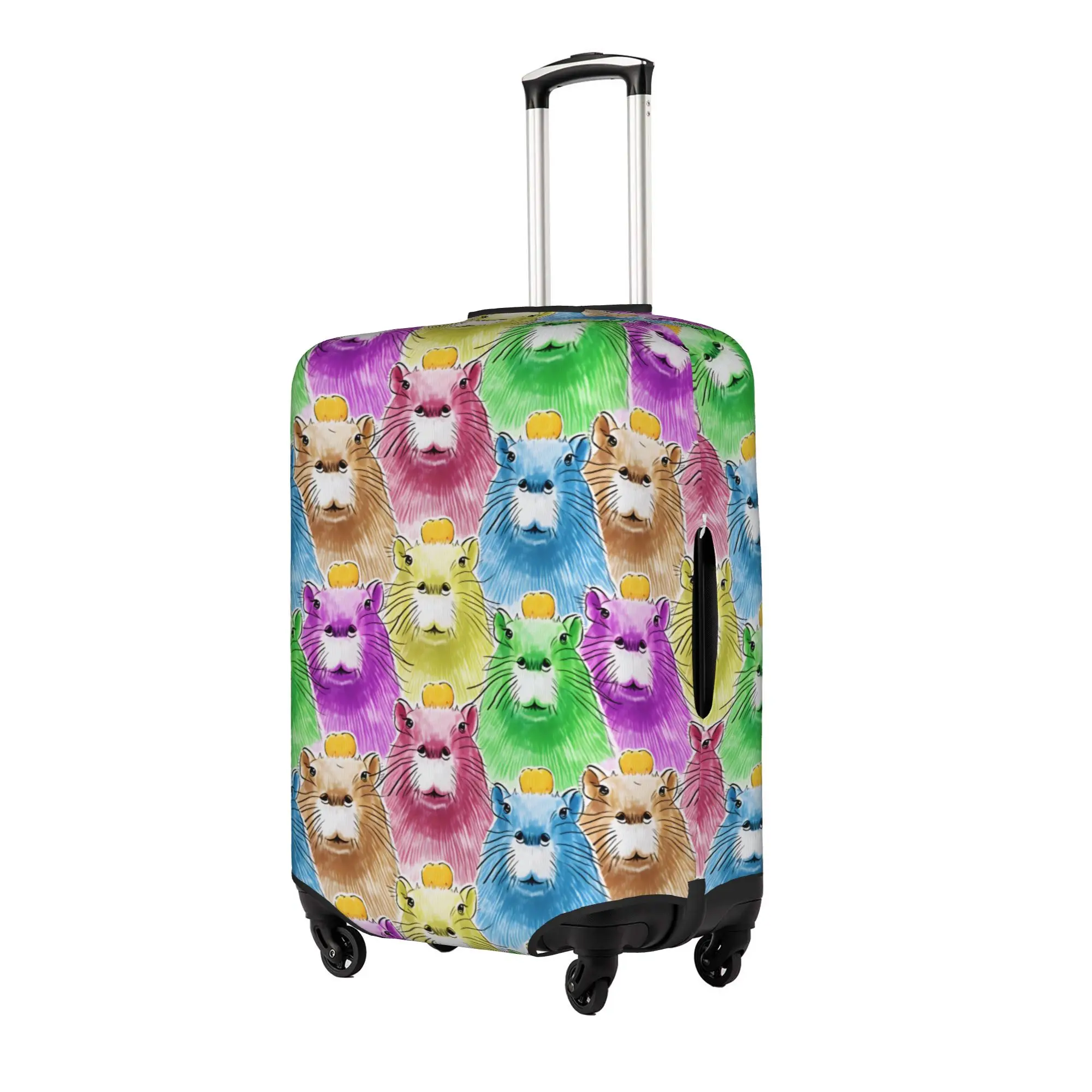 Funny Capybara Cute  Travel Luggage Cover Washable Tangerine Animals Wild Life  Suitcase Cover Protector Fit 18-32 Inch