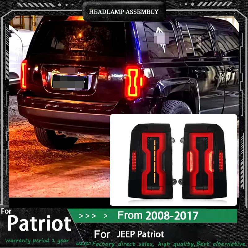 

Автомобильные светодиодные задние фонари для Jeep Patriot 2008-2017, аксессуары, задние фонари в сборе, модифицированный тормозной задний фонарь заднего хода Plug and Play