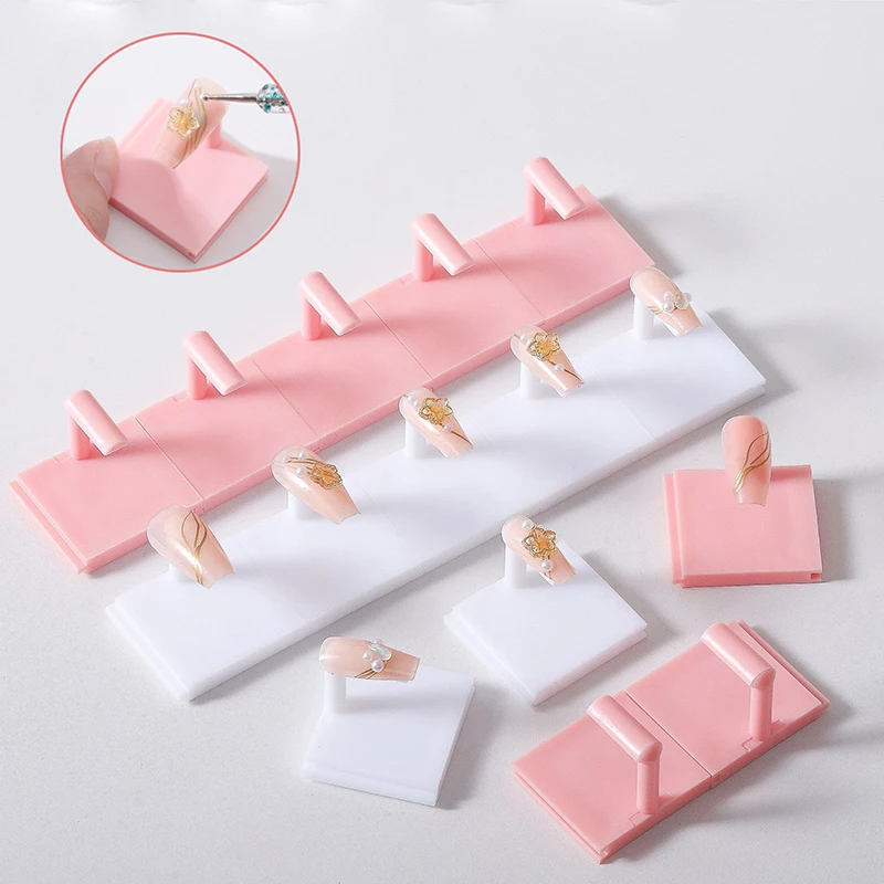 

10Pcs/Set Nail Practice Display Stand Detachable Nail Training Holder Plastic False Nail Polish Color Display Shelves Base