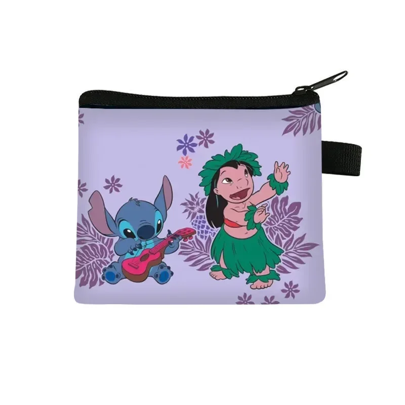 Kawaii Disney portfel Stitch dziecięcy moneta do przechowywania kluczy kobiety Anime torba kreskówki kreskówki zamek śliczna torba pojemność torebka