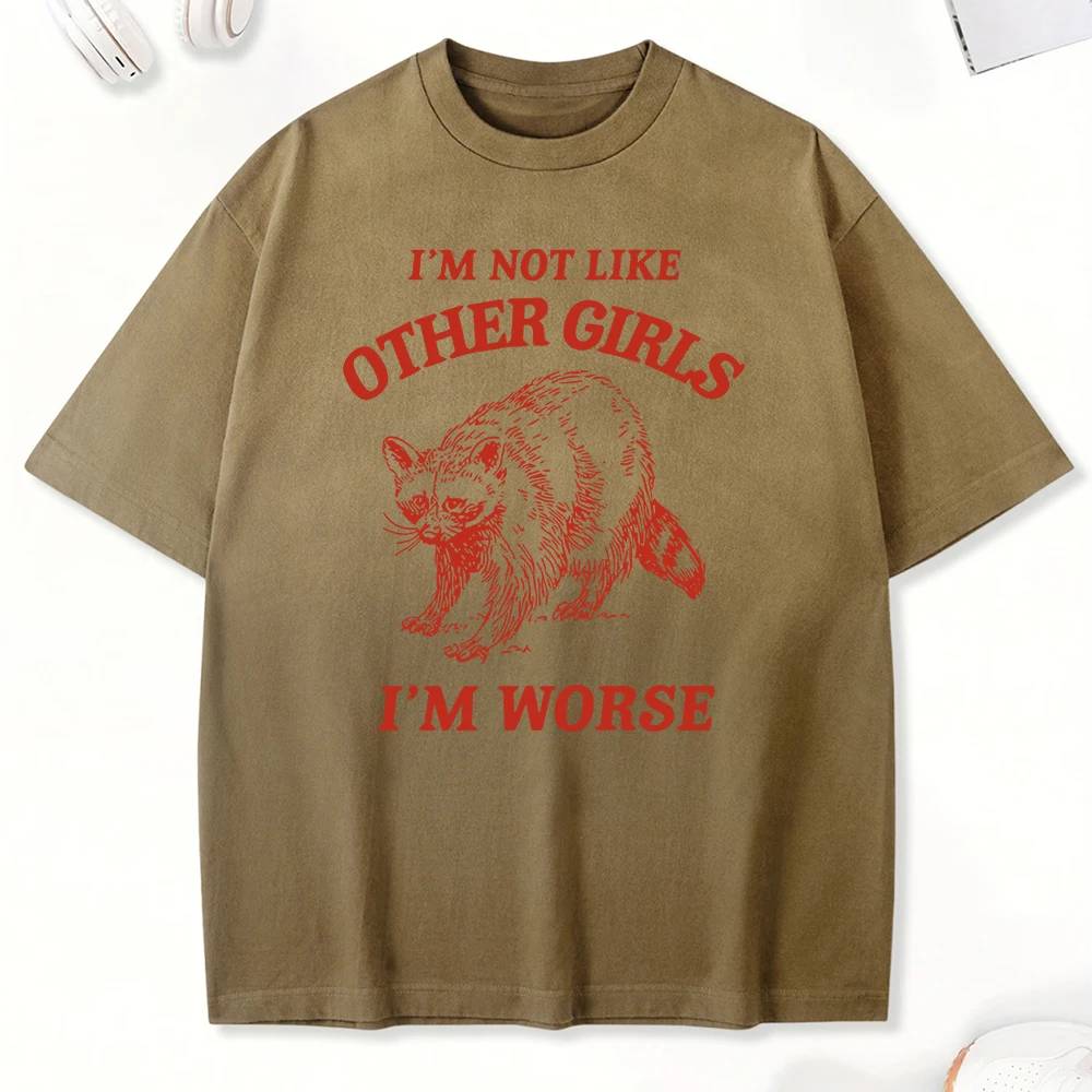 

I'M Not Like Other Girls I'M Worse Design Women Tie-Dye T-Shirts Y2K Casual T Shirt Summer Cotton Short Sleeve All-Match Top