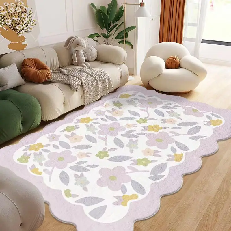 Irregular Simple Style Carpets for Living Room Green Household Decoration Non-slip Parlor Foot Mat Luxury Study Large Area Rugs