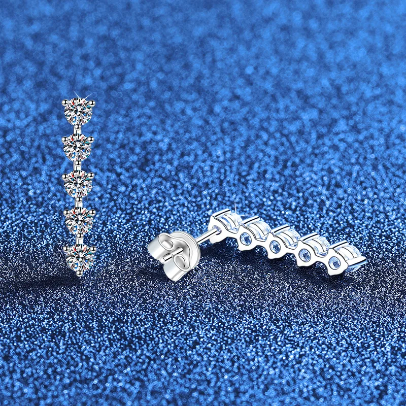 Platinum PT950 18K Gold Earrings with Moissanite Earrings, Featuring A Luxurious and Niche Design, Tassel Moissanite Earrings