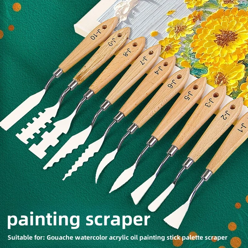 

Скребок для творчества из 10 предметов, нож из буковой палитры, нож с керамической текстурой