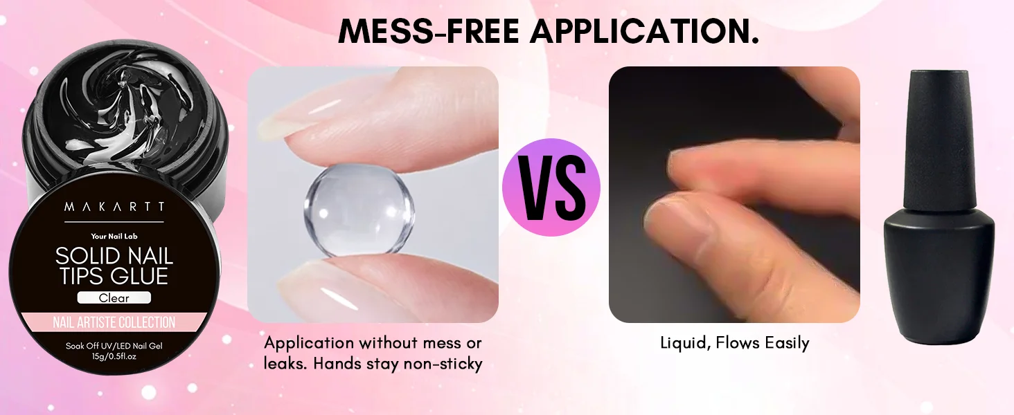 Makart fester Nagel gel kleber für weiche Gel nagels pitzen klare Acryl nagels pitzen fester Gel nagel kleber zum Drücken auf Nägel künstliche Nägel – Detail 7