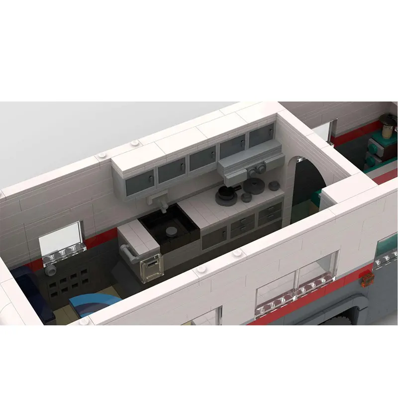 1476 قطعة MOC-188026 MOC مدينة العبور مركبة غرفة بيضاء نموذج لتقوم بها بنفسك الأفكار الإبداعية تجميع الطفل لعبة هدية عيد ميلاد التكنولوجيا