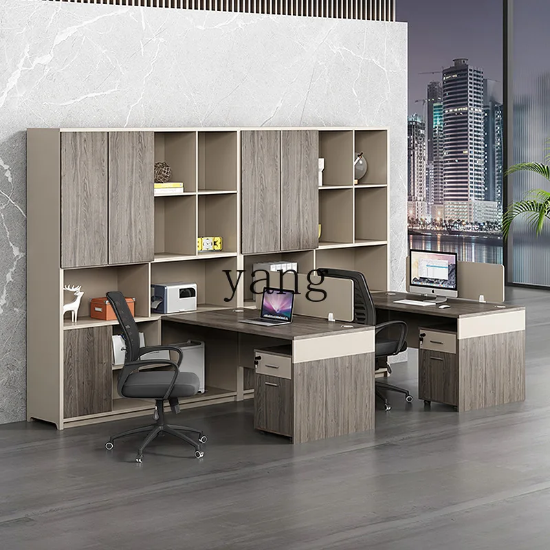 LMM with locker simple modern staff office desk and chair combination net taste office furniture