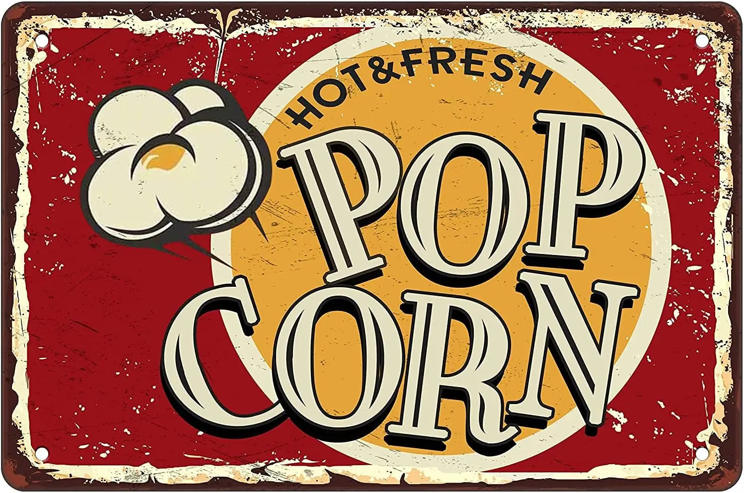 Hot Pop Corn Vintage Metal Tin Sign Retro Food And Snacks Wall Decor For Men Women Grill Restaurant Terrace bars restau