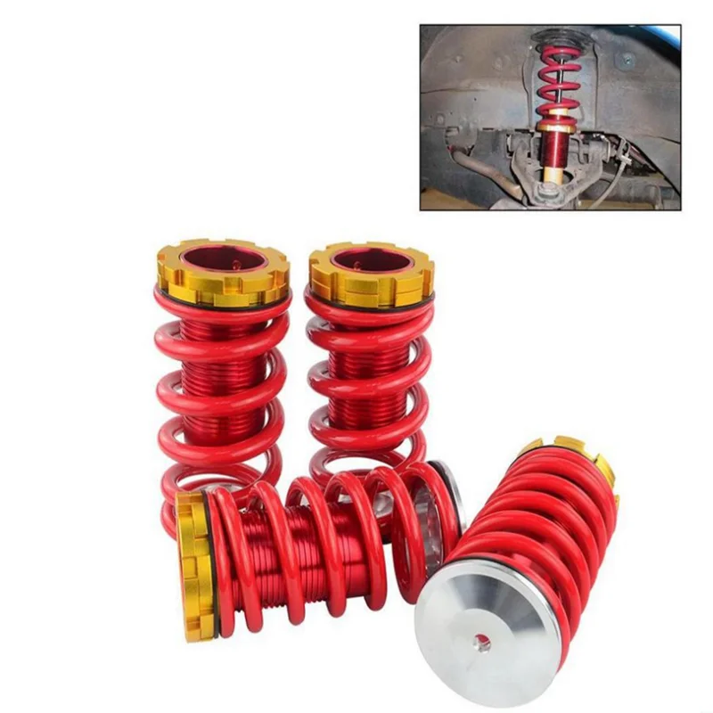 Lowering Scaled Adjustable Suspension Coilover Red Springs For 88-00 Honda Civic EG EJ EK