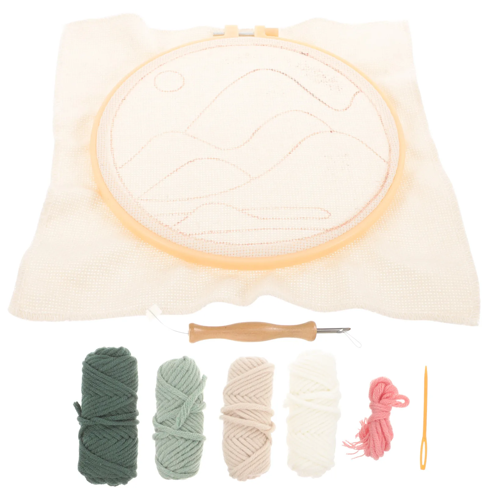 

Cross Stitch Stamp Embroidery Material Pack Kits Beginners Wood DIY Crafts Tools Supplies Punching Needle
