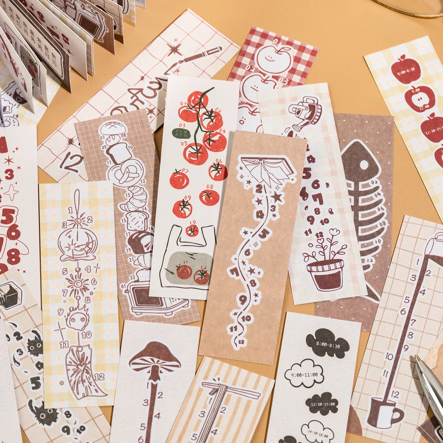 JIAMIE 30sheets Ins Mini Timeline Plan Check in Record Memo Sticker Book DIY Handmade Scrapbook Journal Supplies