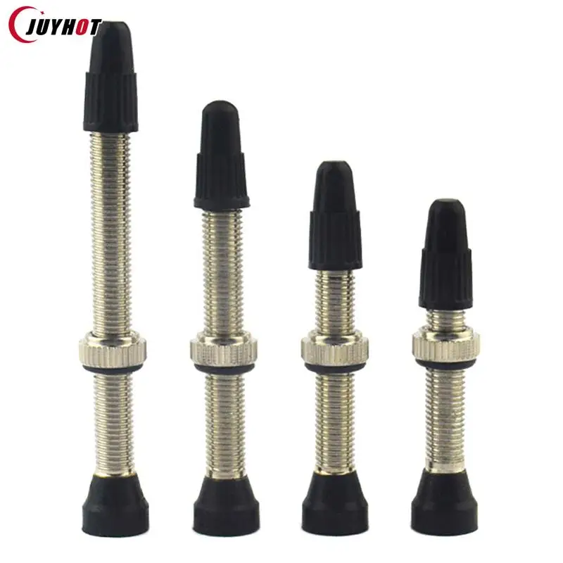 2PCS 34/40/48/60MM Brass Stem Bicycle Tubeless Tire Valve Road Bike Nipple Universal Valve Cap For Most MTB And ROAD BIKE Rims