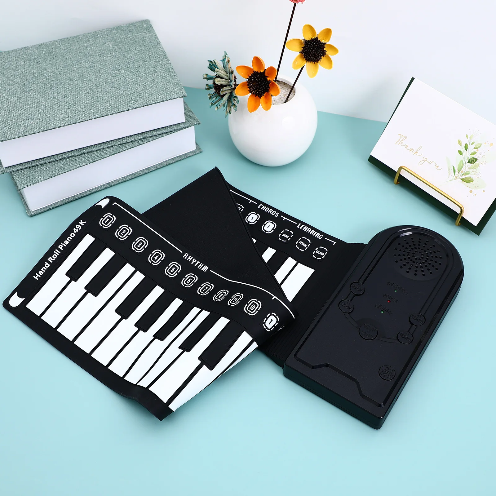 

49 Keys Roll Up For Beginner Foldable Electronic Piano Recording Playback Function Silicone Keyboard Portable Piano Instrument 8