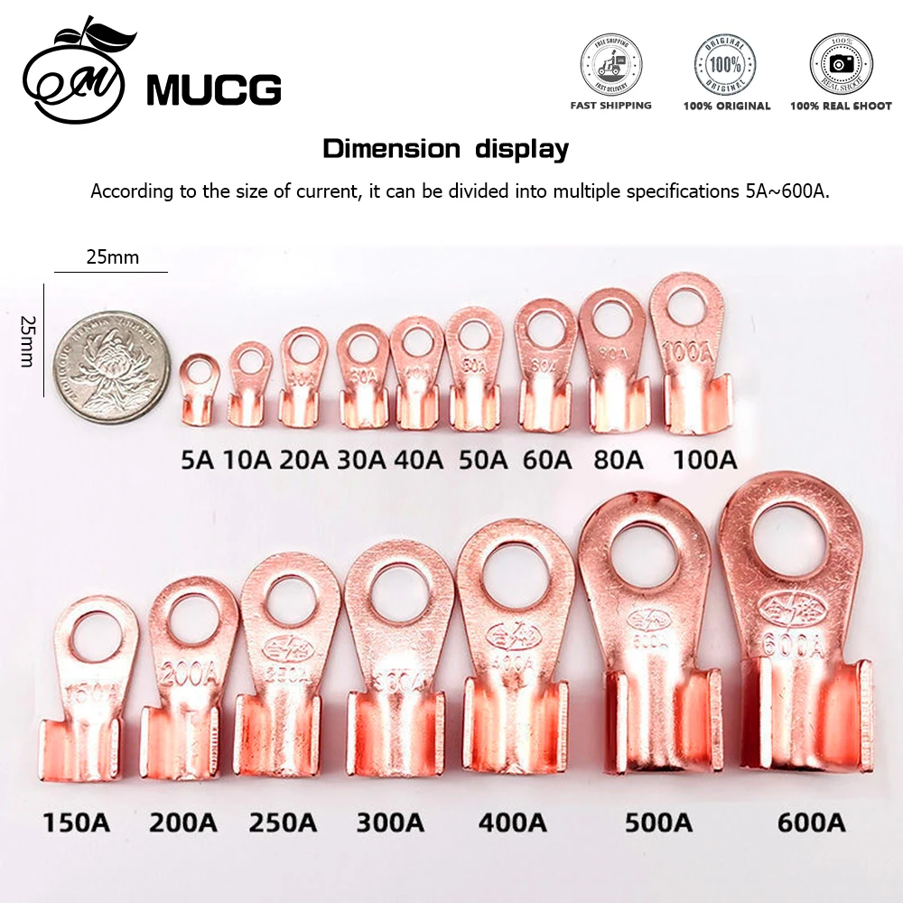70 pçs/set Terminal de Fio Terminal de Cobre Sólido Terminal de friso Circular Terminal Redondo M6 M8 M10 M12 Binding post Cable Wring
