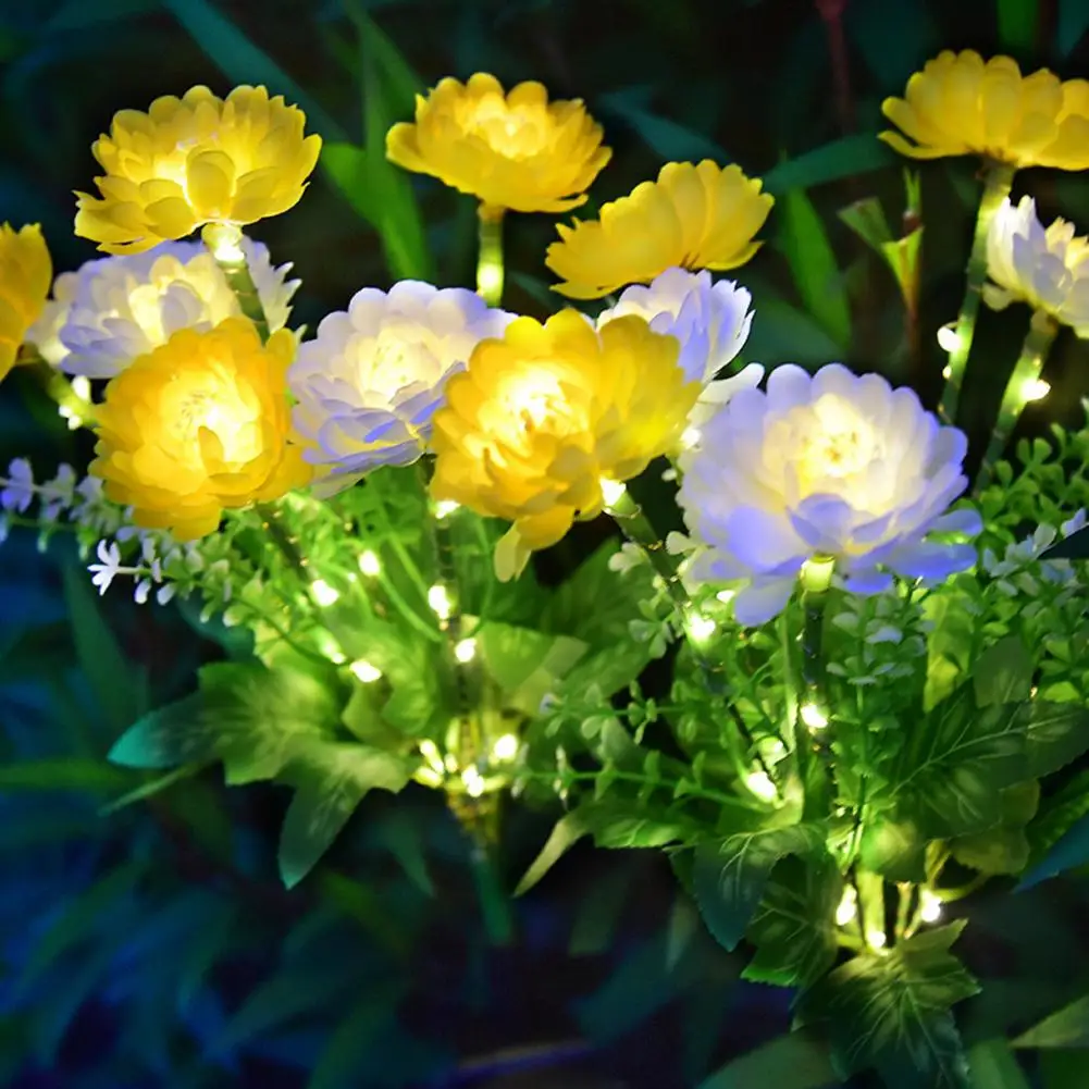 

Solar Energy Saving Light Elegant Peony Flower Solar Pathway Lights for Garden Decor Waterproof Outdoor Led Lamps with Realistic