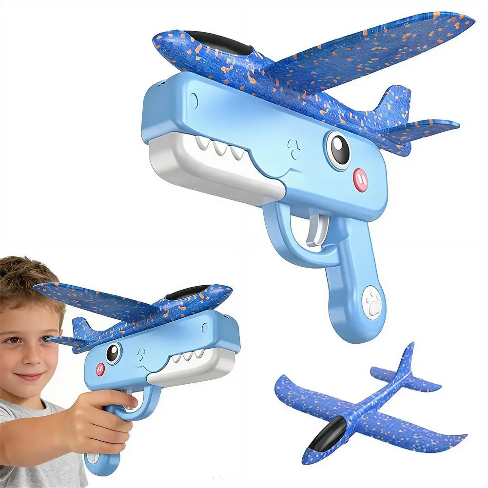 Catapult Aircraft Toys Flight Throw Foam Plane Outdoor Games Launcher Toy Parent-child Interaction Toy random Aircraft color image 2